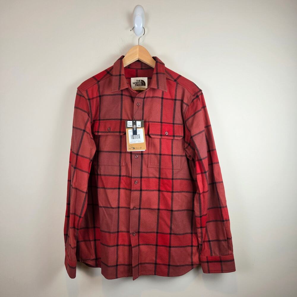 The North Face Mens Size M Arroyo Flannel Shirt Sumac Macro Small Plaid